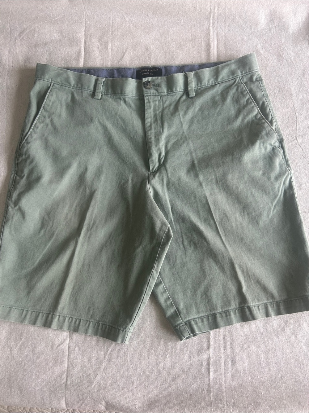 Banana Republic Mint Green Flat-Front Cotton Shorts (M-2)